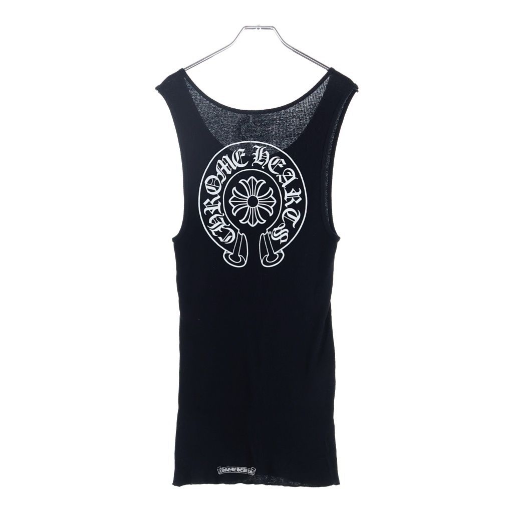 CHROME HEARTS (クロムハーツ) Back Horseshoe Print Tank Top バックホースシュープリント タンクトップ ブラック