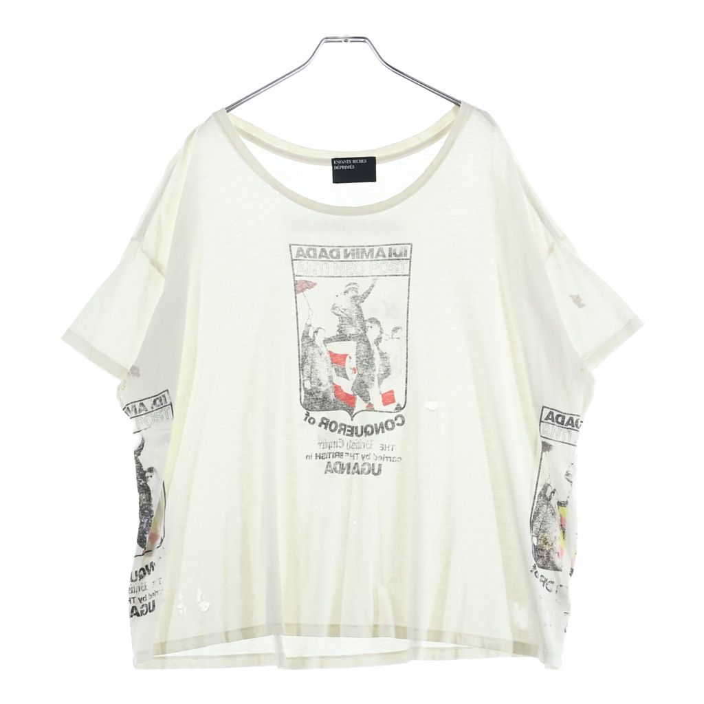 ENFANTS RICHES DEPRIMES (アンファンリッシュデプリメ) IDI AMIN DADA T-SHIRT ヴィンテージ加工 半袖Tシャツ 半袖カットソー ホワイト