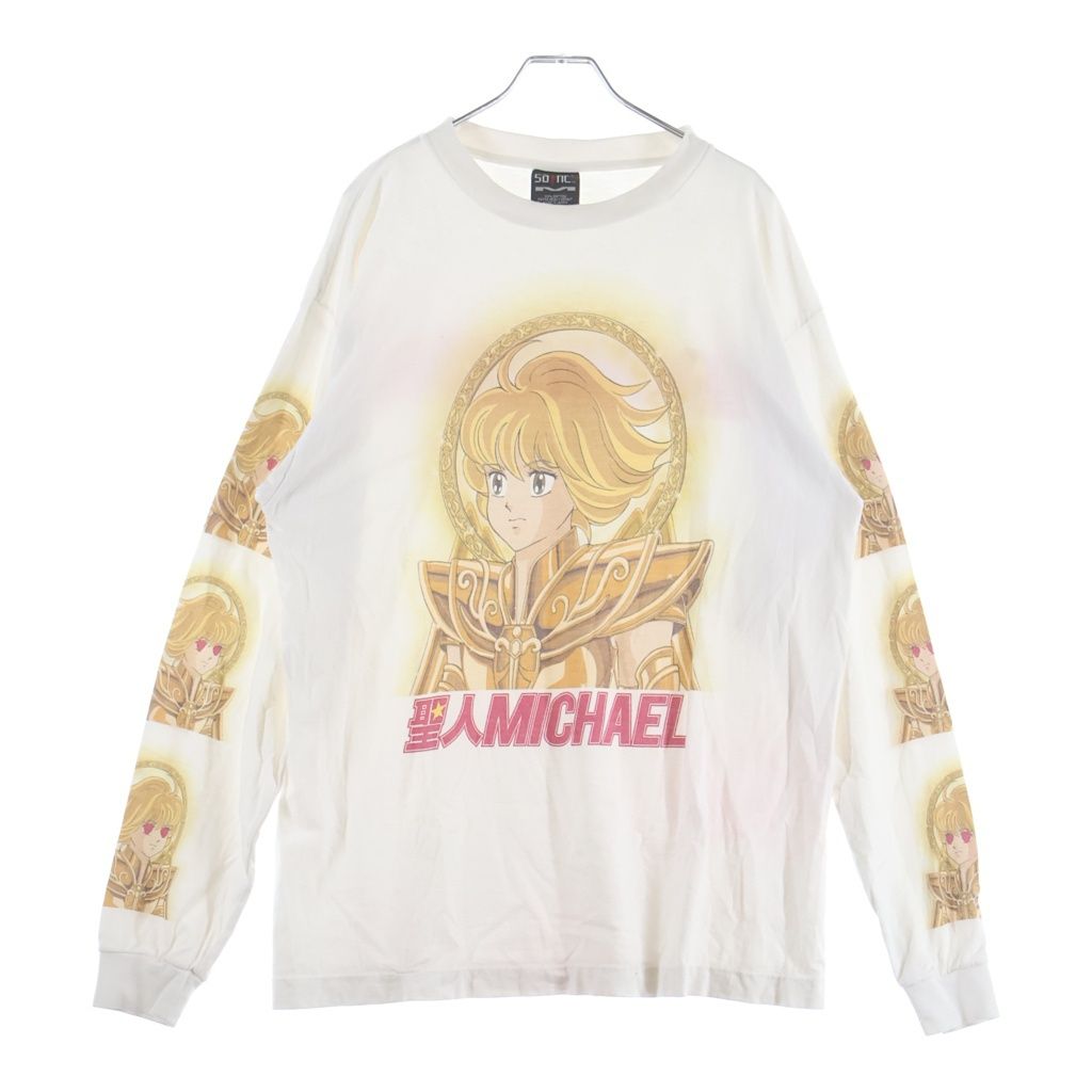 SAINT MICHAEL (セントマイケル) 21SS 聖人MICHAEL LONG SLEEVE プリント長袖Tシャツ カットソー ホワイト SM-S21-0000-011
