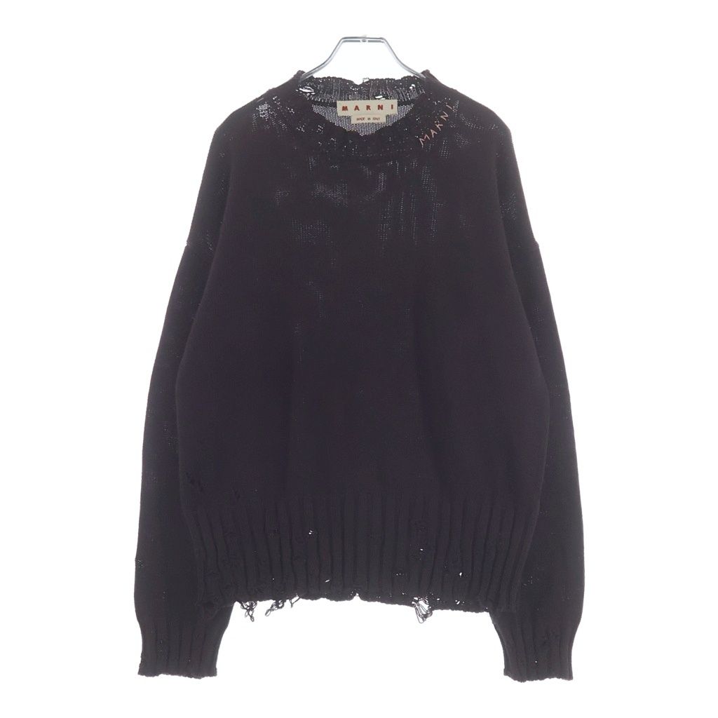 MARNI (マルニ) COTTON CREW NECK KNIT ダメージ加工 コットンクルーネックニット レッド GCMG0210A0 UFC652 30,706円