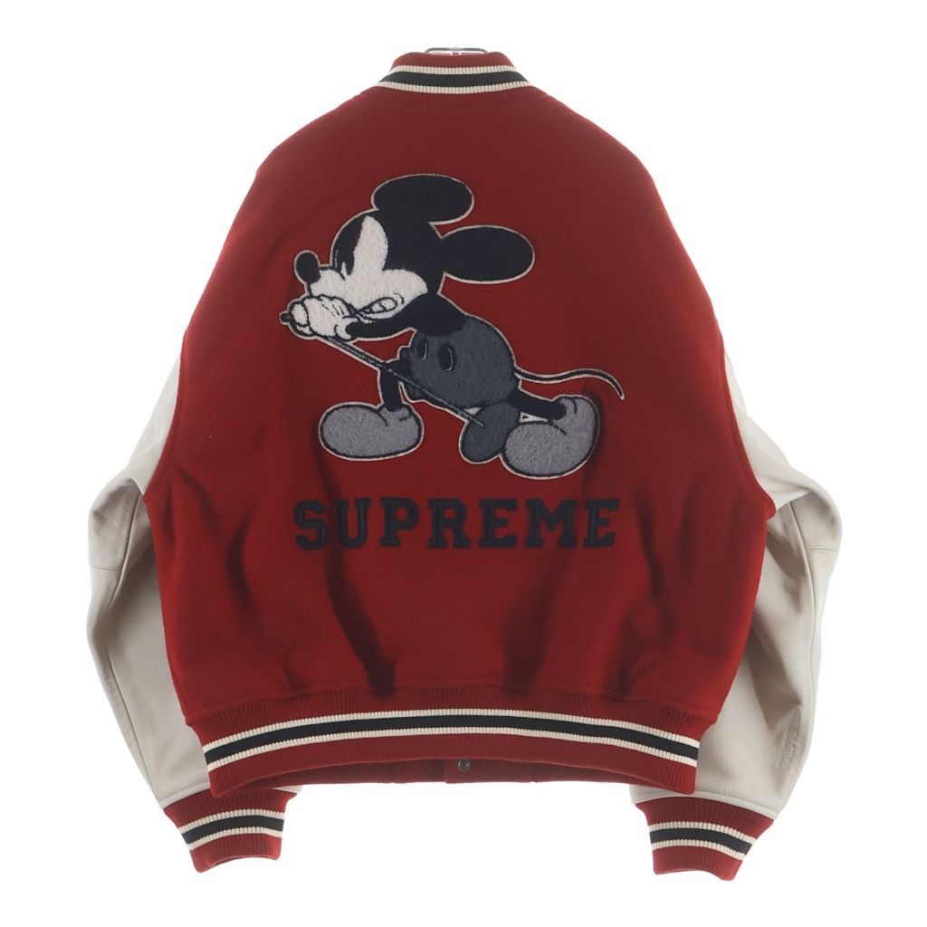 SUPREME (シュプリーム) 25AW ×Number (N)ine x Mickey Mouse Varsity Jacket ナンバーナイン ミッキーマウス ヴァーシティジャケット スタジャン レッド
