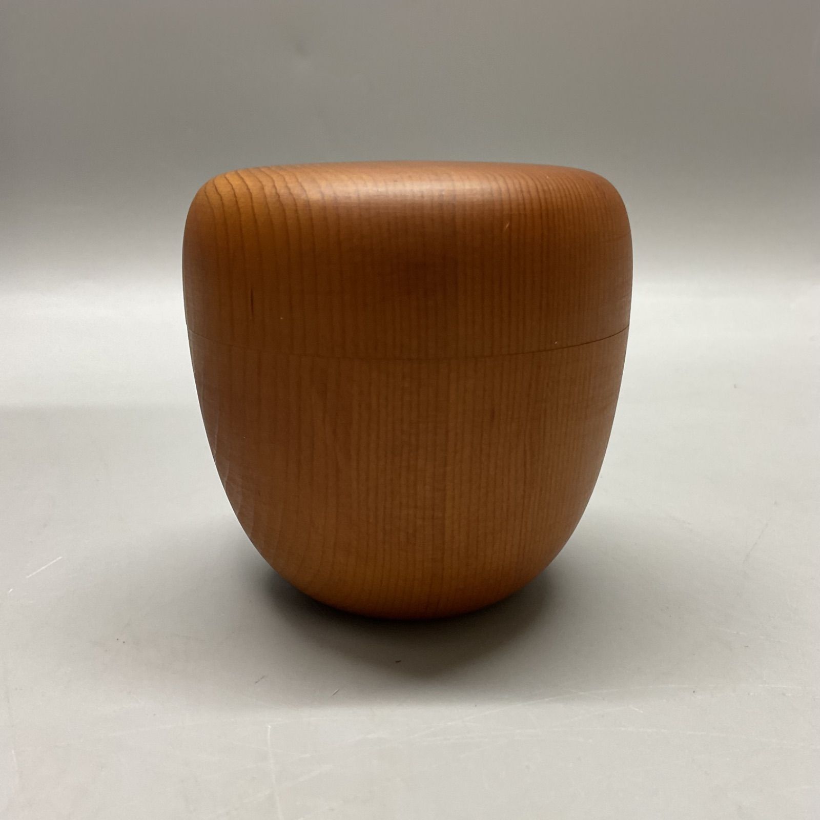 M271 なつめ 棗 飛騨 一位細工 木製 茶入 茶道具 天然木 紙箱付き 重量