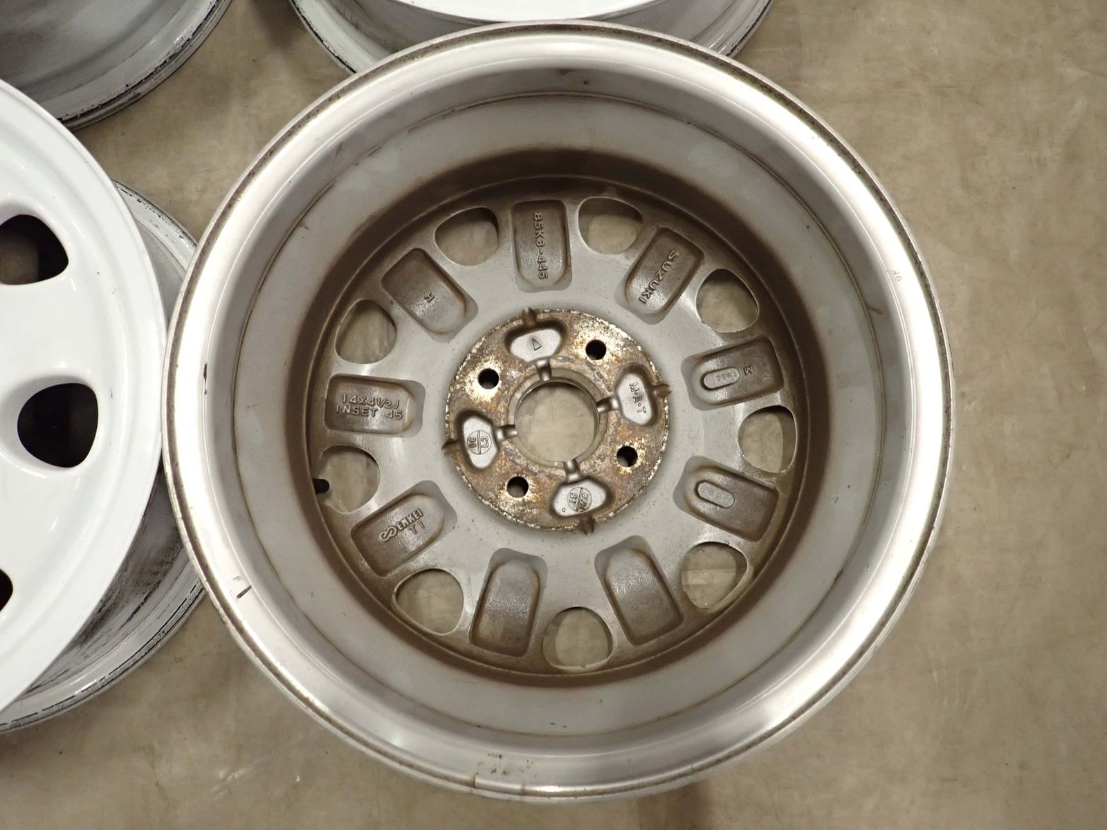 4本SET 会社宛 送料無料 14×4.5J スズキ ラパン ショコラ 純正 アルミ