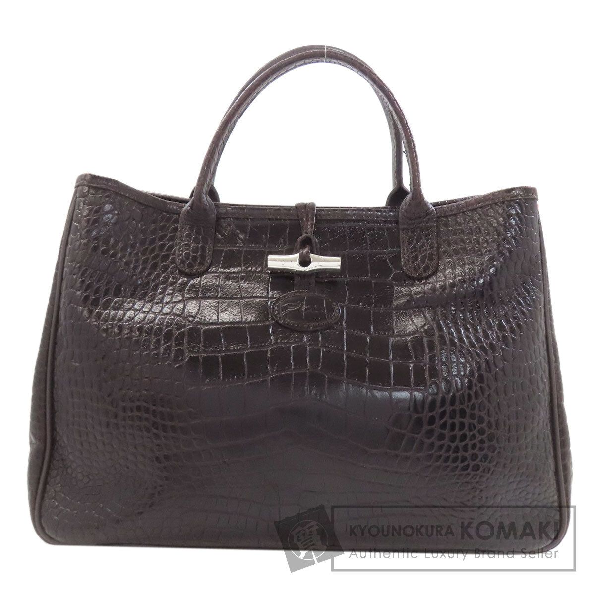 Longchamp ロンシャン ル ロゾ 型押し トートバッグ レザー レディース [中古]