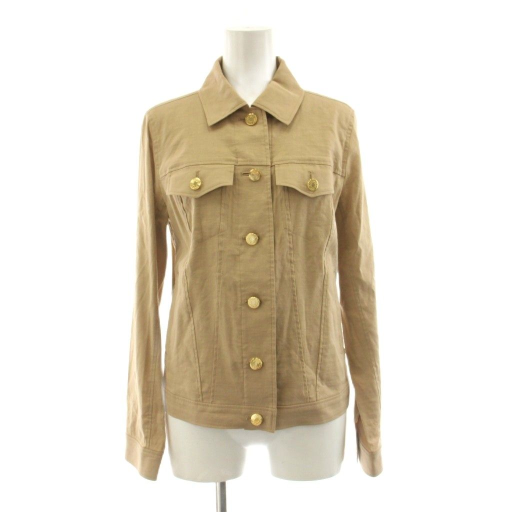 マッキントッシュ ロンドン MACKINTOSH LONDON シャツジャケット 長袖 麻 リネン 金ボタン 40 ベージュ G5E07-342-44 /KU