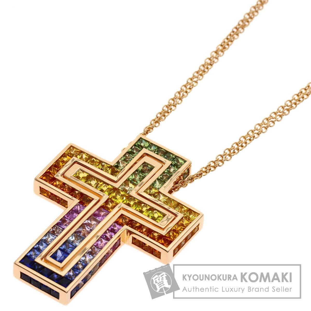 Damiani ダミアーニ ベルエポック サファイア ダイヤモンド 95周年 レインボー ネックレス K18PG レディース [中古]
