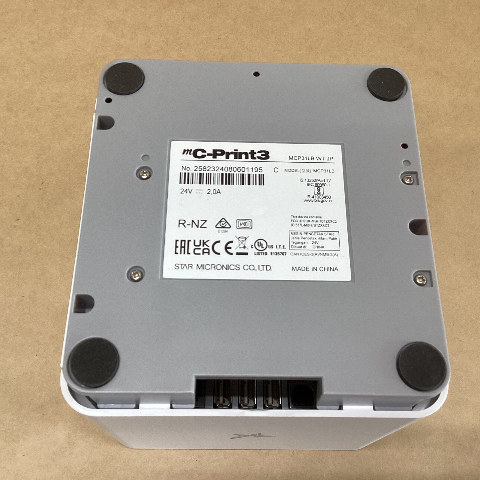 スター精密 レシートプリンター mC-Print3 MCP31LB-WT-JP Bluetooth