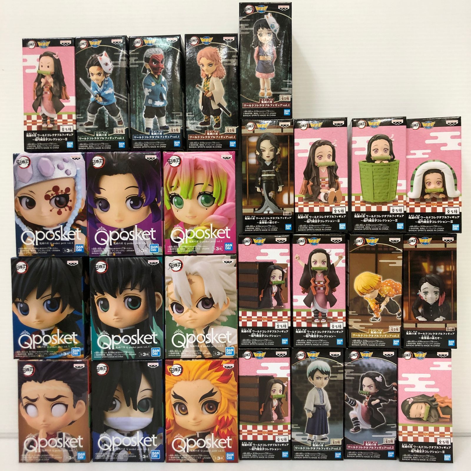 【計61体セットまとめ売り】　鬼滅の刃　Q-posket petit　箱有り △80 鬼滅の刃 Q posket petit ワーコレ フィギュア まとめ ※箱