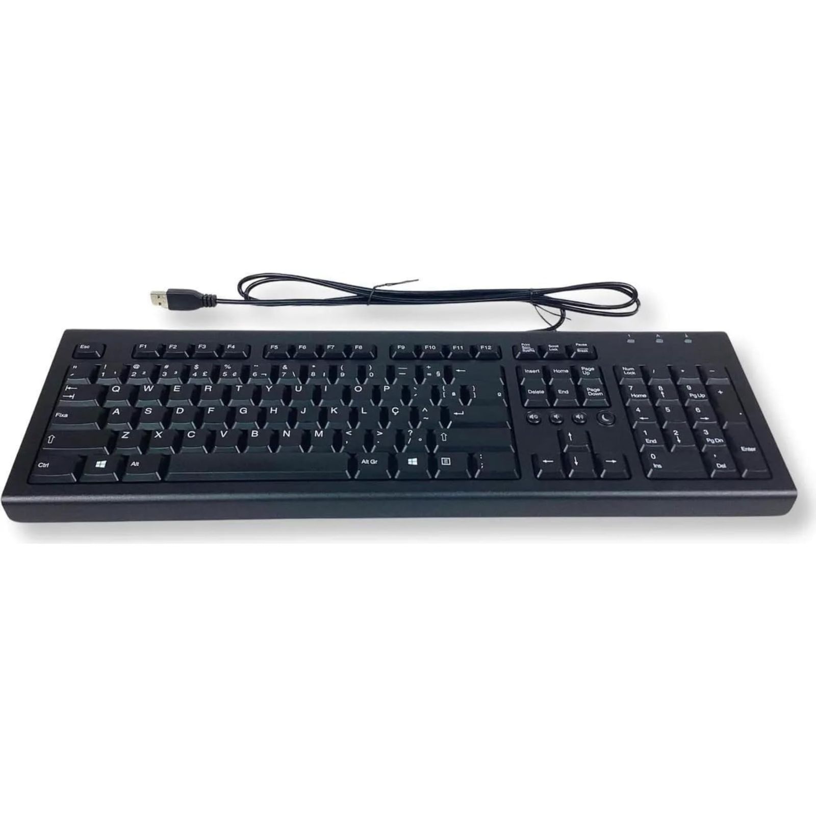 HP PR1101U USB 有線デスクトップキーボード – QWERTY / ABNT2 ブラジルレイアウト – フルサイズ プラグアンドプレイ Windows&Mac有線マルチメディアキーボード対応 697737-202 505130-121