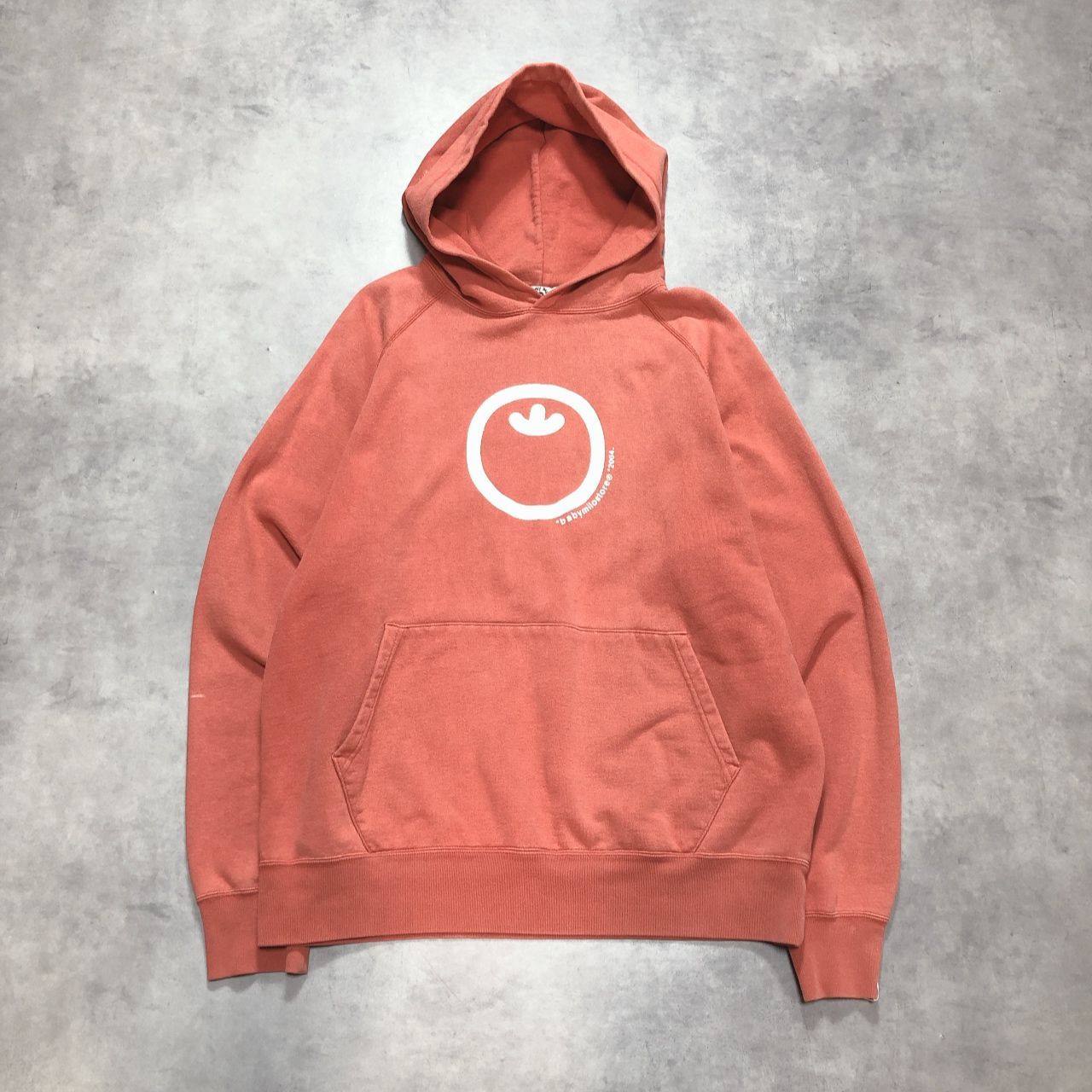 GQ5923◇A BATHING APE : 00's BABY MILO STORE スウェットプルオーバーパーカー◇L◇赤オレンジ系 ベビーマイロ