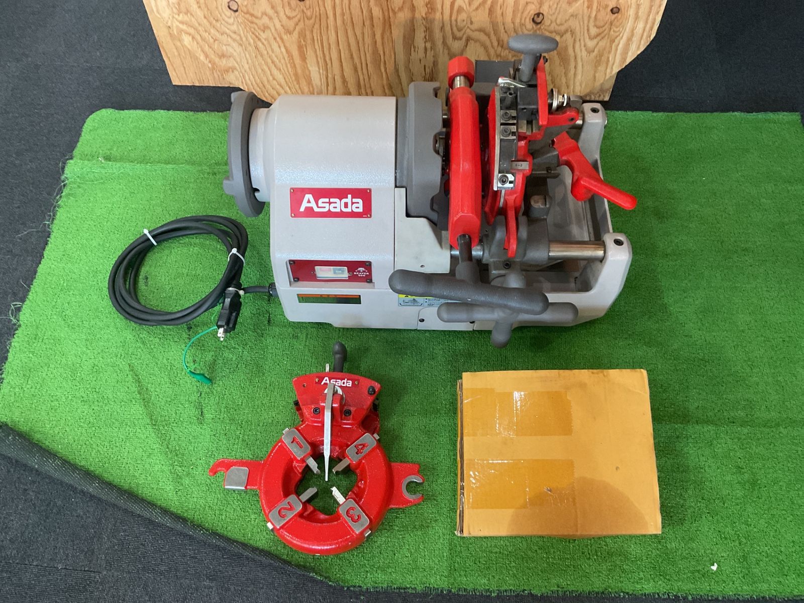店頭引取限定】Asada ビーバーBG50 ネジ切機 ※現状品 付属品自動 