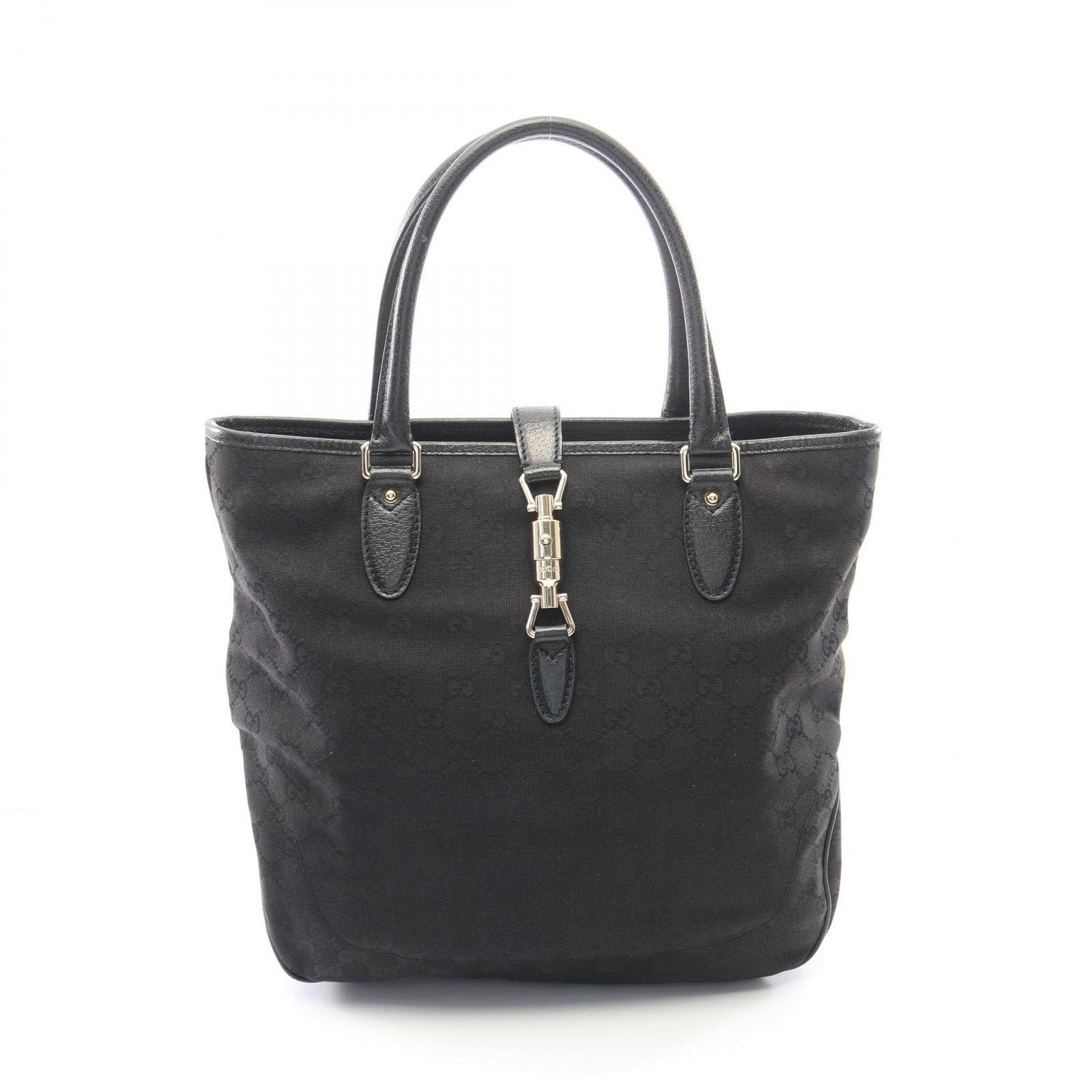 グッチ GUCCI トートバッグ GGキャンバス ニュージャッキー 145818 ブラック キャンバス レザー ジャッキー トートバッグ レディース Used A