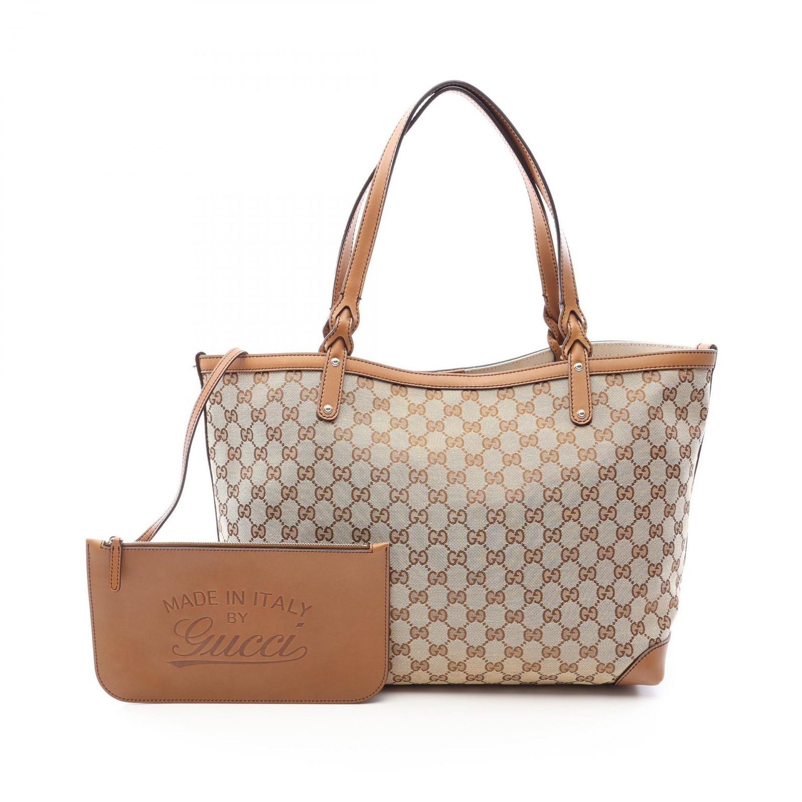 グッチ GUCCI トートバッグ GGキャンバス 247209 ベージュ キャンバス レザー トートバッグ レディース Used B