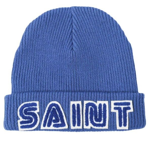 新品 SAINT MICHAEL セントマイケル 25AW 日本製 SG_KNIT CAP/SAINT SEGA セガ ウールニットキャップ SM-HR1-0000-C66 BLUE SAINT Mxxxxxx ビーニー ニット帽 ワッチキャップ 帽子