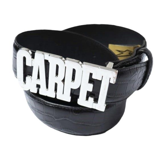 CARPET COMPANY カーペットカンパニー CROCSKIN LEATHER BELT 型押しレザーベルト Free BLACK【中古】【CARPET COMPANY】 CARPET COMPANY カーペットカンパニー CROCSKIN LEATHER BELT 型押し