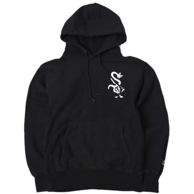 TAPPEI たっぺい BAYCREWS POPUP STORE限定 Im Not Into Baseball Hoodie シカゴ・ホワイトソックス ベースボールパーカー M BLACK 裏起毛 プルオーバー トップス g27051