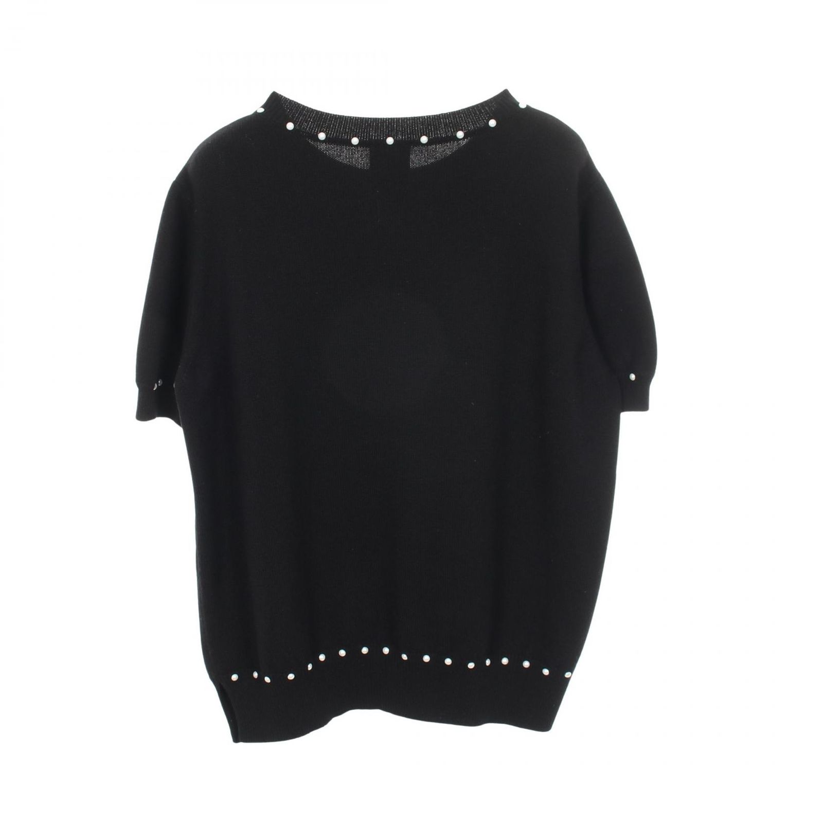 CHANEL シャネル 半袖ニット 半袖 ココボタン ココマーク 黒 コットン CHANEL シャネル ココマークボタン 半袖 ニット - メルカリ