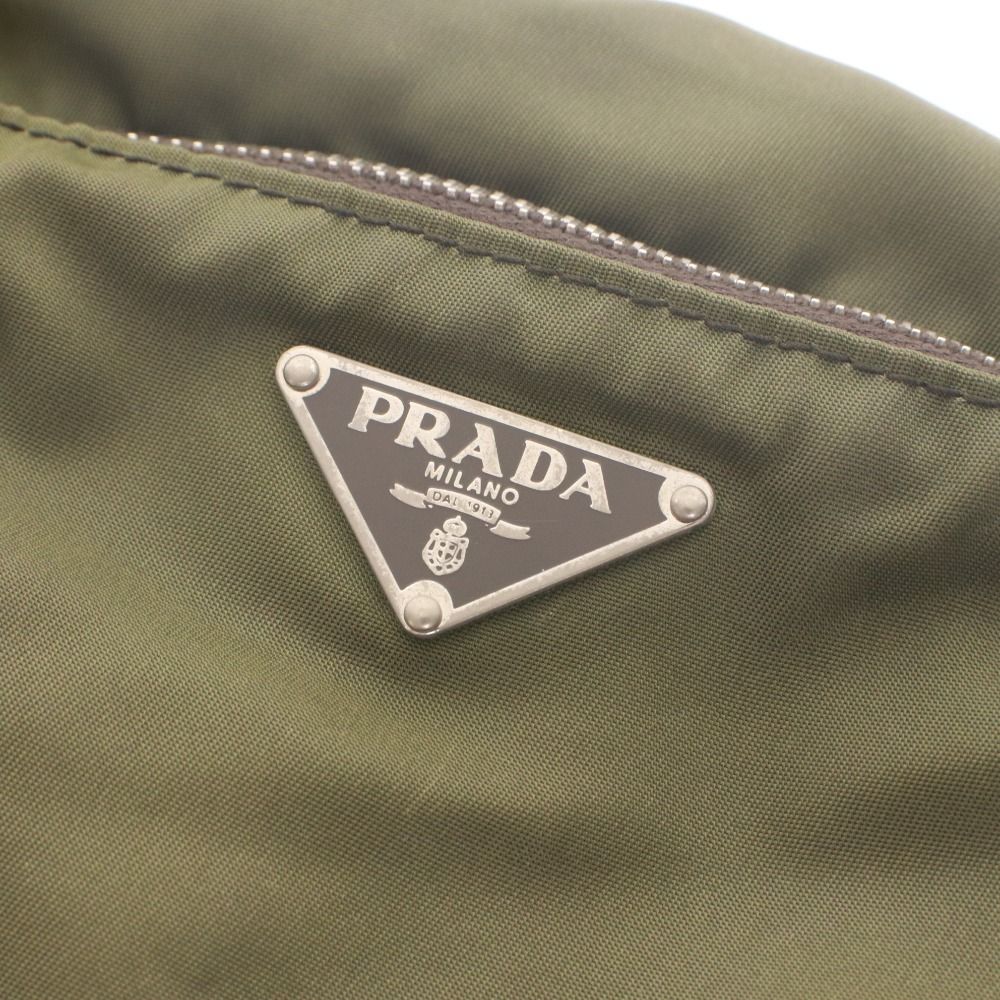 □ PRADA プラダ ナイロン ショルダーバッグ 鞄 三角ロゴプレート 内側