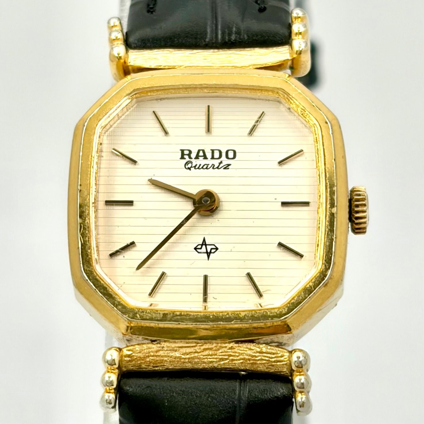 【新品電池】RADO オクタゴン ゴールド ブラック文字盤 ビンテージ 腕時計 新品電池】RADO ラドー レディース 腕時計 ゴールド オクタゴン