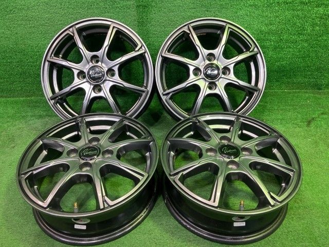 ベルサンディ 軽自動車 ホイール アルミ ガンメタ 14インチ 4.5J 4穴 4本 100 +45