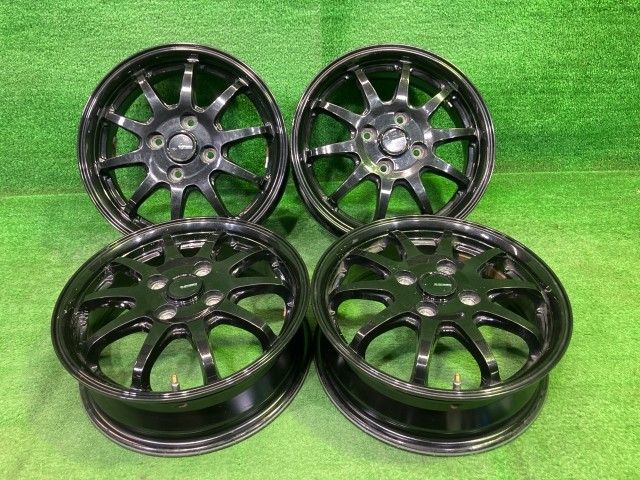 ジースピード 軽自動車 ホイール アルミ クロ 14インチ 4.5J 4穴 4本 