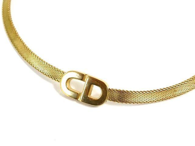 ディオール チョーカー ■ ヴィンテージ ネックレス CD ロゴ レディース ゴールドカラー ChristianDior □6F