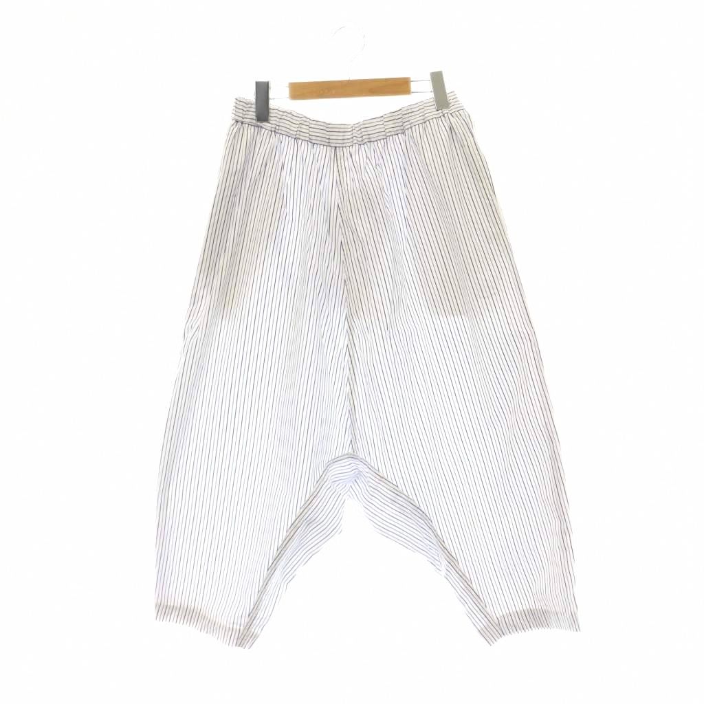 コムデギャルソンコムデギャルソン COMME des GARCONS COMME des GARCONS コムコム AD2018 サルエルパンツ クロップド イージー ストライプ S 白 青 ホワイト ブルー /HS ■OS