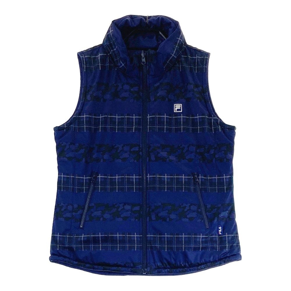 サイズ：L FILA GOLF フィラゴルフ リバーシブル 中綿ベスト 総柄