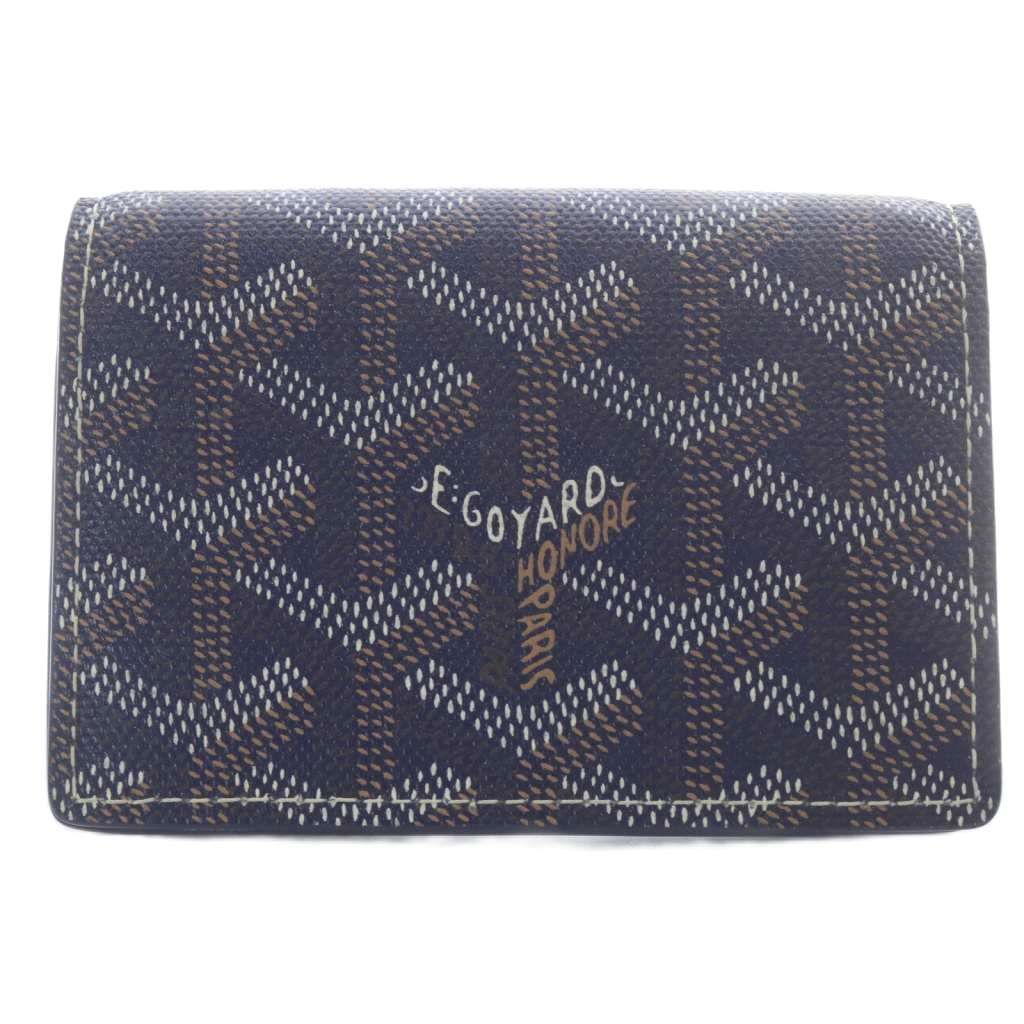 ゴヤール GOYARD マルゼルブ カードケース 名刺入れ レザー ネイビー