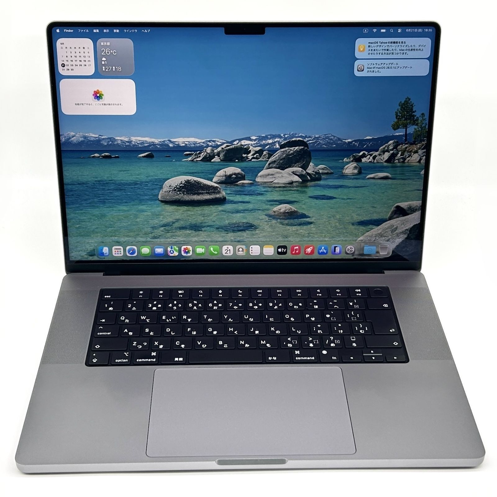 即配【良品】Apple MacBook Pro 2021年モデル 16-inch A2485 Apple M1 Max GPU 32コア メモリ 64GB SSD 1TB シルバー JIS配列 最大容量100％ 動作確認済 送料無料