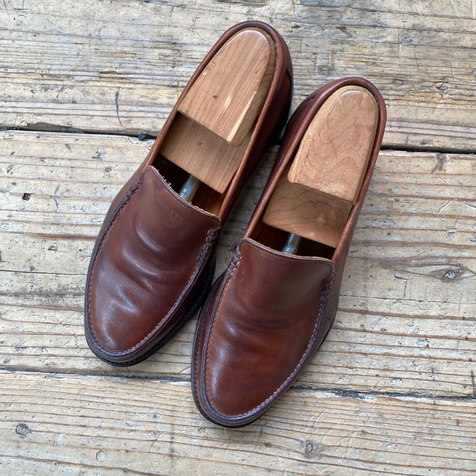 【メンテナンス済み】Santoni × BEAMS F サントーニ ビームスF別注 ヴァンプローファー 6.5 ブラウン