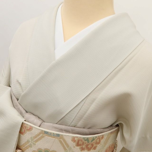 百華❀Y5135◇夏着物 絽 正絹 萩 居敷当て付き 手縫い仕立て 訪問着
