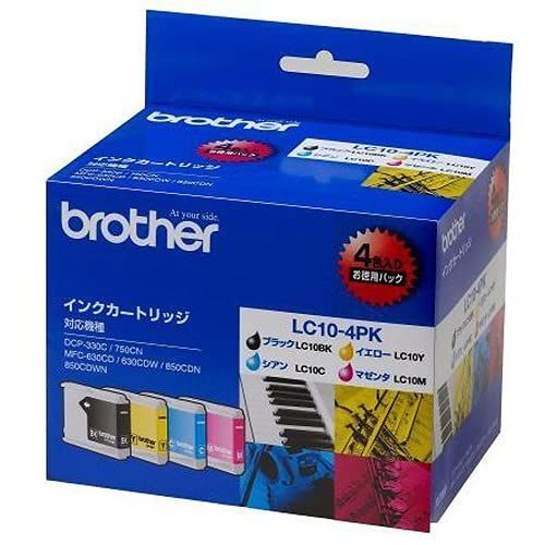 【brother純正】インクカートリッジ4色パック LC10-4PK 対応型番:MFC-5860CN、MFC-880CDN/CDWN、MFC-870CDN/CDWN 他