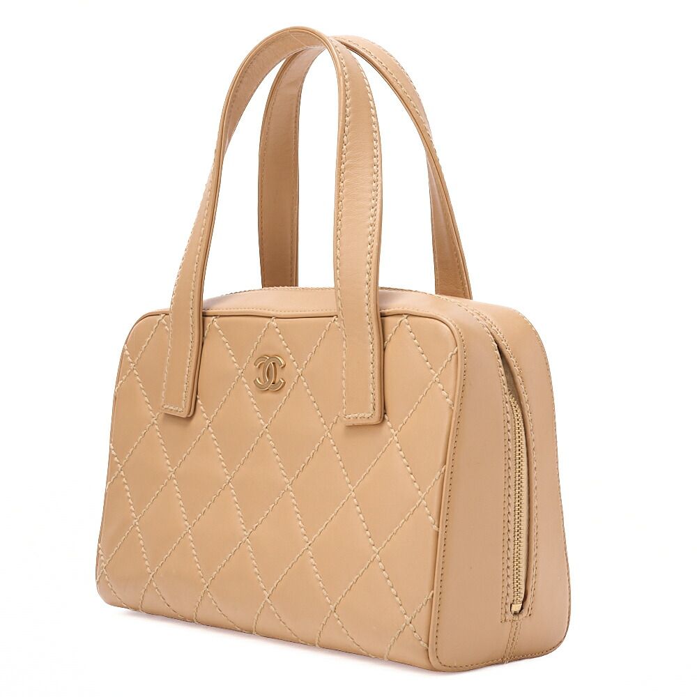 CHANEL シャネル ココマーク ワイルドステッチ ハンドバッグ カーフ