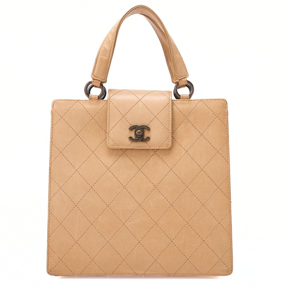 CHANEL シャネル ラムスキン マトラッセ ビコローレ ハンドバッグ