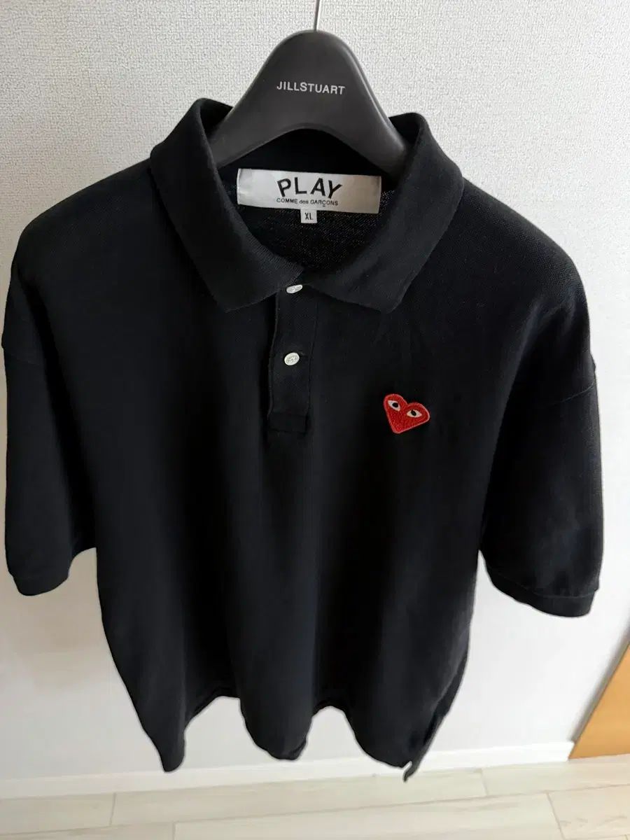 コム・デ・ギャルソン ブラック レッドワッペン 半袖 ピケTシャツ