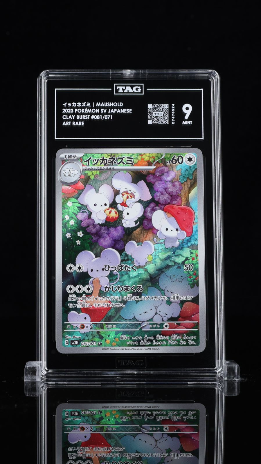 PSA 9 相当 TAG9 ポケモンカード ポケカ イッカネズミ 081/071 sv2D