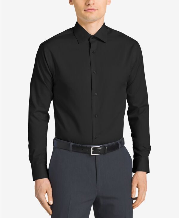 カルバンクライン メンズ トップス シャツ スリムフィット Calvin Klein Mens NonIron Performance Herringbone Dress Shirt Classic