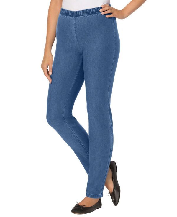 ウーマン ウィズイン レディース ボトムス カジュアルパンツ デニム Woman Within Womens Within Fineline Denim Jegging Medium stonewas