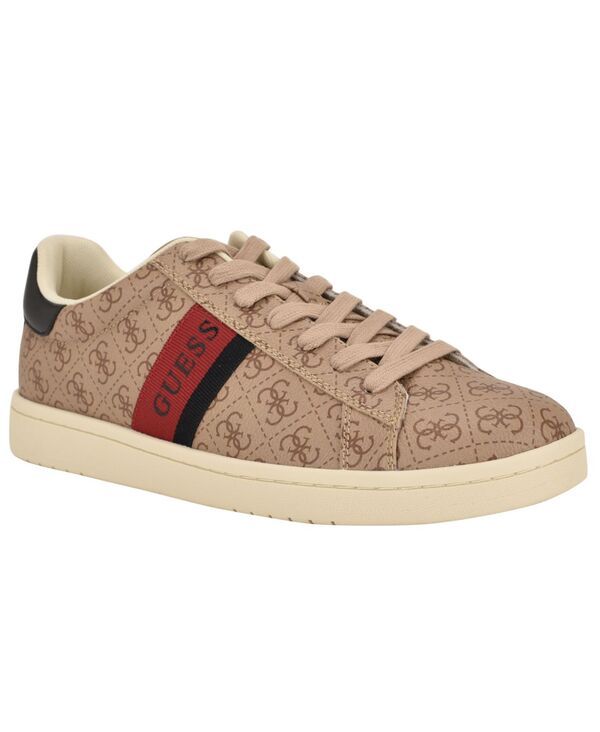 ゲス メンズ シューズ スニーカー レース GUESS Mens Lawrenzz Branded LaceUp Casual Sneakers Light BrownRed Logo Multi レ