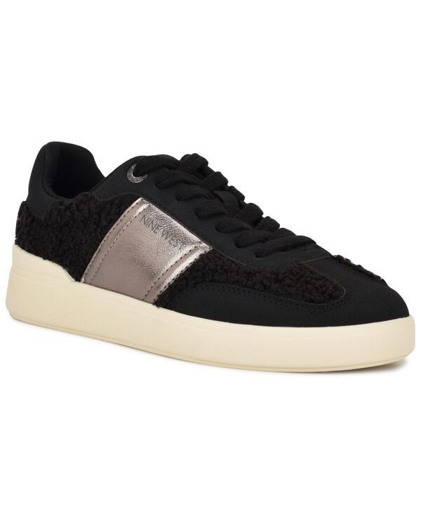 ナインウェスト レディース シューズ スニーカー レース Nine West Linehan Round Toe LaceUp Sneakers PewterBlack ブラック