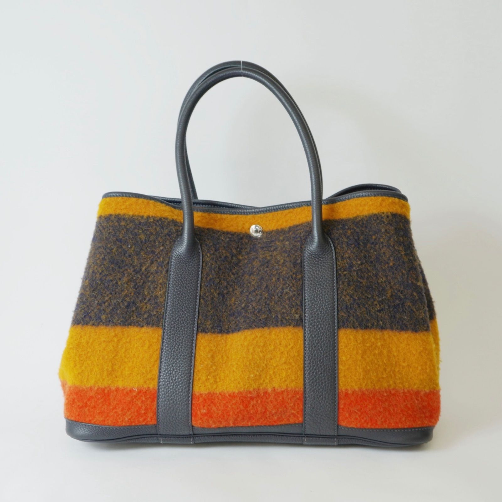 Hermès エルメス ロカバール （ウール）×レザー ガーデンパーティ 36 PM シルバー金具 トートバッグ ハンドバッグ