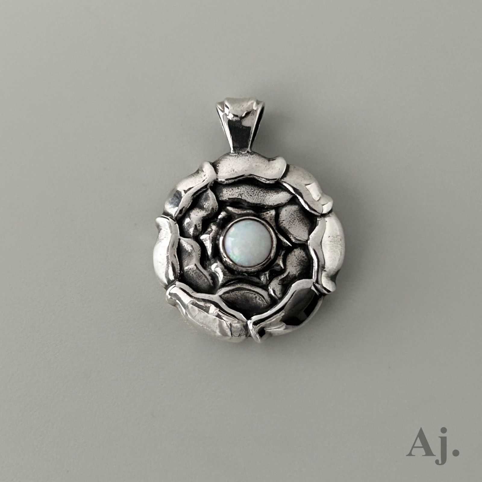 ジョージジェンセン バース ネックレス ペンダント トップ 10月 ホワイト オパール AG925 Georg Jensen