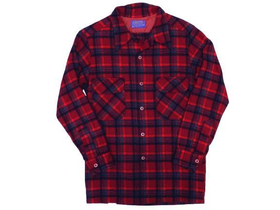 ▲★70S ペンドルトン ウールボードシャツ サイズL 赤 長袖シャツ PENDLETON USA製 中古品(134)