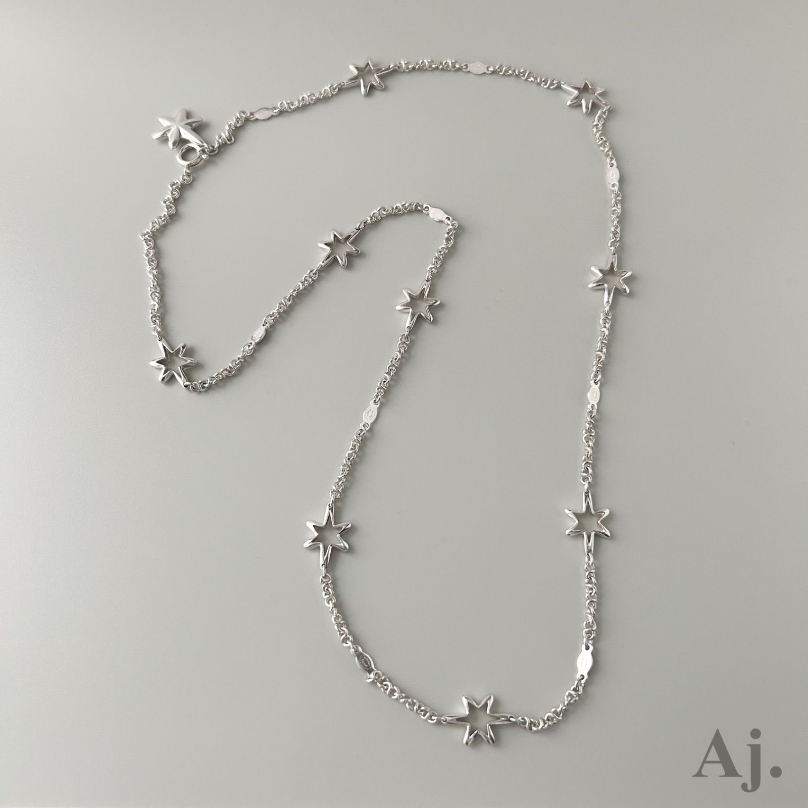 ジョージジェンセン スター ロング チェーン ネックレス Silver 925 リーネムンテ Georg Jensen