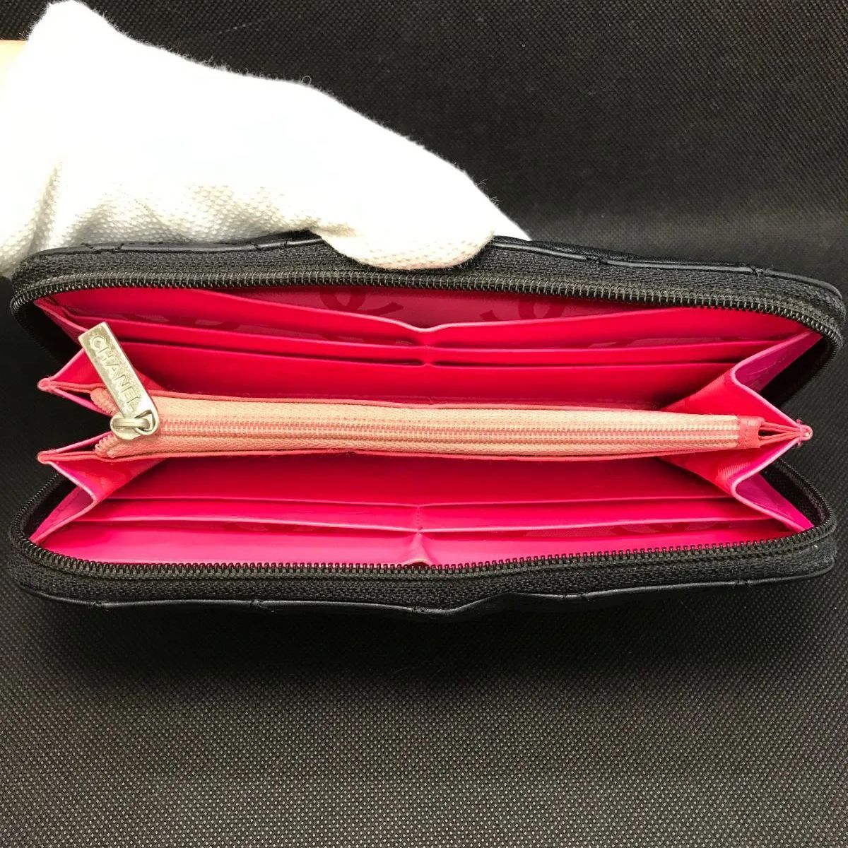 CHANEL シャネル 長財布 カンボンライン マトラッセ ラウンド