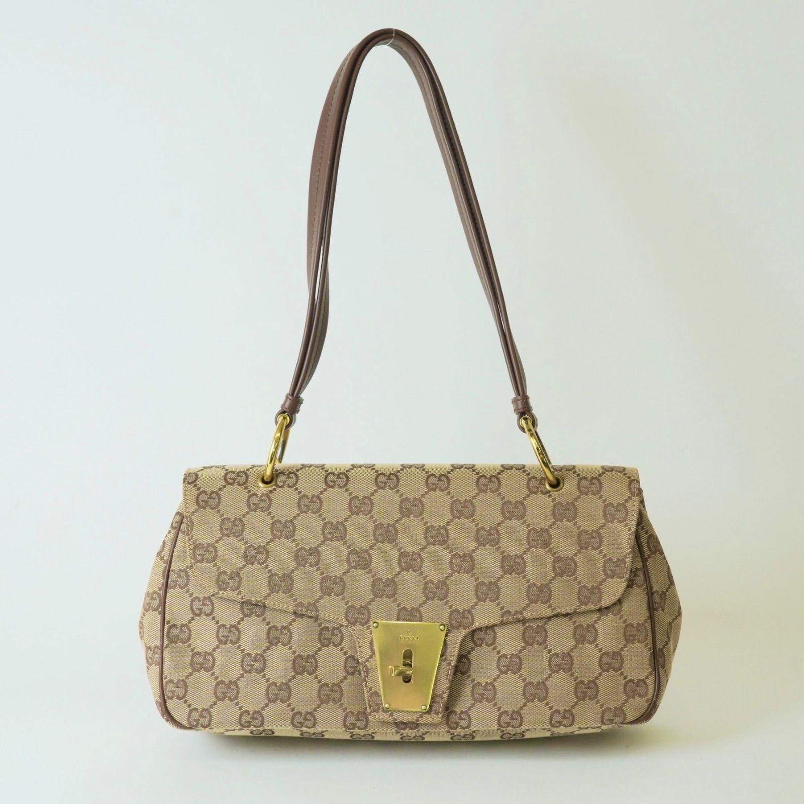 GUCCI グッチ GGキャンバス×レザー ハンドバッグ ベージュ 90463