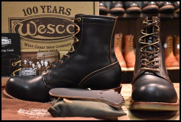 【8.5E 箱付 美品 100周年記念 19年】WESCO ウエスコ 38RT ホーウィン ホースハイド ジョブマスター 黒 ブラック HOPESMORE【GF193】