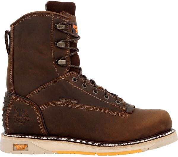 ジョージアブーツ メンズ シューズ ブーツ・レインブーツ レース Georgia Boots Mens 8 Waterproof LaceUp Wedge Work Boots Brown ブラウン