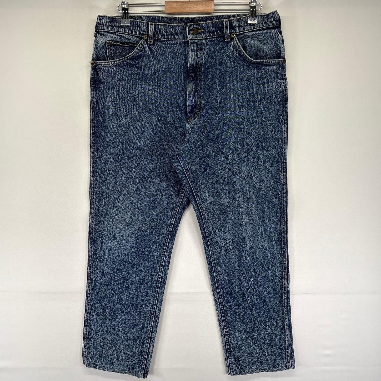古着 リー Lee デニム パンツ Gパン ケミカルウォッシュ ジッパー 